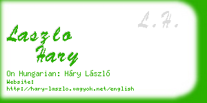 laszlo hary business card