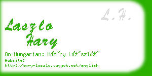 laszlo hary business card